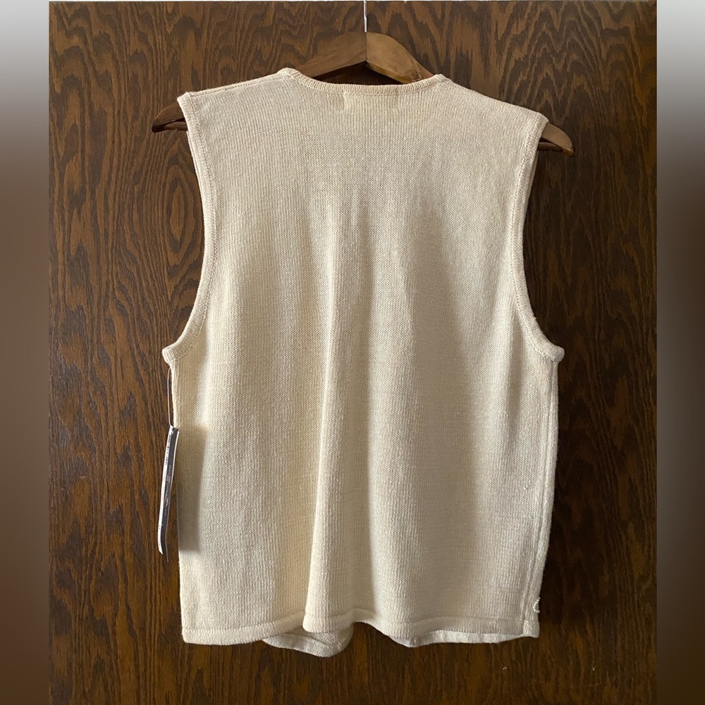 Requirements Cream Button Down Shirt with Floral Embroidery - Picture 6 of 8
